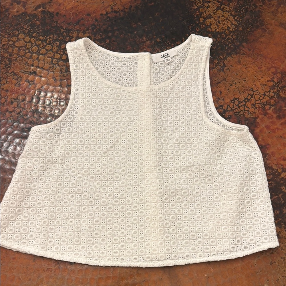 Jack by BB Dakota Cream Sleeveless Boxy Crop Tank